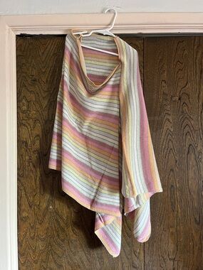 GAP Pastel Striped scarf/wrap silk and cotton size Small